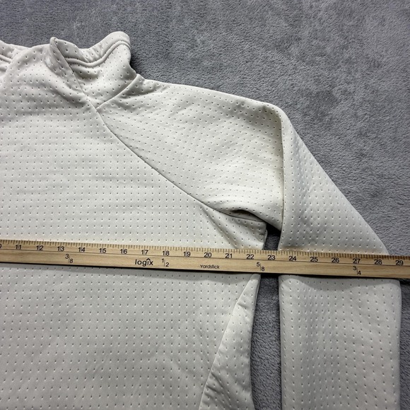 Columbia Fleece Pullover Womens XL White Mock Neck Thermal Hiking Raglan Top - Picture 3 of 7